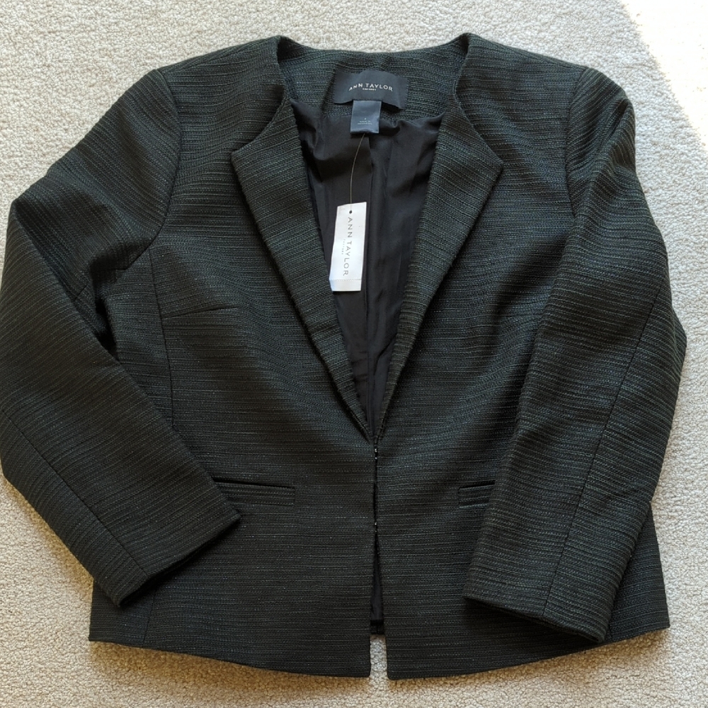 Ann Taylor Factory Elegant Dark Green Blazer